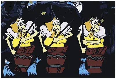 Картина по номерам Летучий корабль - Бабки Ежки в ступах, 80 х 120 см —  купить в интернет-магазине по низкой цене на Яндекс Маркете