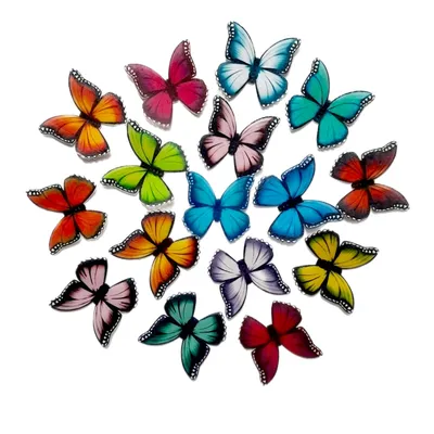 Картинка для торта Мультяшные бабочки pr0071 печать на съедобной бумаге |  Edible-printing.ru