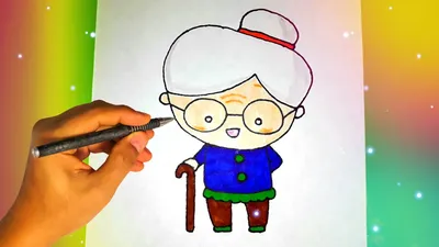 Как легко и красиво нарисовать БАБУШКУ? How to draw a grandmother - YouTube
