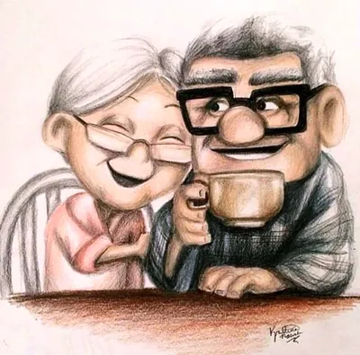 Рисунок бабушка и дедушка. Рисунок пожилого человека. День пожилых людей  рисунки. Старый дед и бабка. Карандаши и краски | Карандаши и краски | Дзен