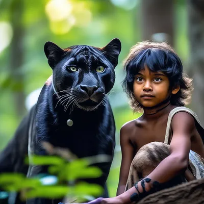 Пантера багира и мальчик маугли в …» — создано в Шедевруме