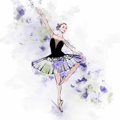 Балерина простой рисунок - 67 фото