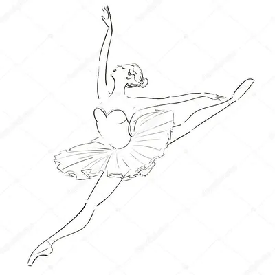 Детский рисунок балерина. Скачать и распечатать