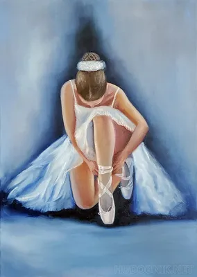 Картина маслом \"Балерина. Танец белого лебедя\" 40x75 LG190601 купить в  Москве