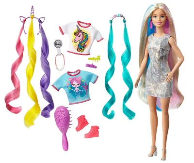 Barbie Fantasy Hair - new hair themed Barbie with Mermaid crown and Unicorn  hair crown - YouLoveIt.com