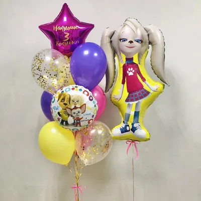 Композиция \"Барбоскины. Дружок и Роза\" купить воздушные шары с доставкой в  Москве