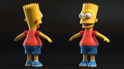 3D file Bart Simpson Skating Naked - The Simpsons 🛹・3D printer design to  download・Cults