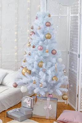 Купить искусственную елку в Украине - Белая искусственная елка 130 см |  Белая искусственная елка