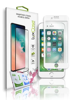 Купить Защитное стекло для iPhone 6 на весь экран, белая рамка с доставкой  в Минске и Беларуси