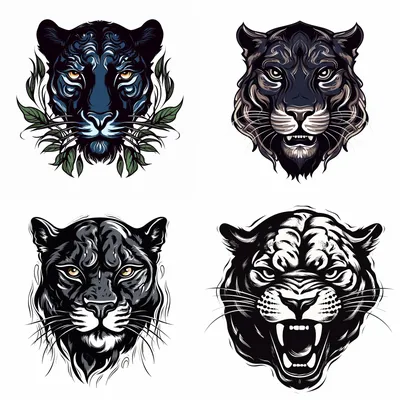 Running black line leopard on white background. Hand drawing vector graphic  panther. Stock Vector | Adobe Stock