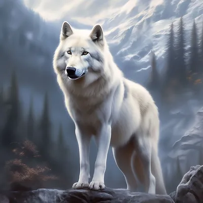 Белая волчица высочайшее качество» — создано в Шедевруме