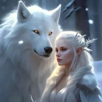 Картина по номерам \"Белая волчица\"