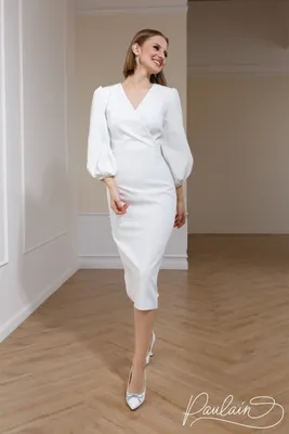 белое платье миди Линдси | Свадебный салон Инфанта
