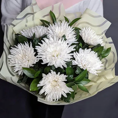 Букет из 51 белой хризантемы (Z1023) | Give Flowers