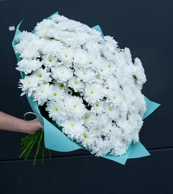 Белые хризантемы с эвкалиптом за 2360 ₽ с доставкой по Москве