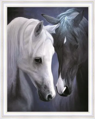 Белые лошади на белом фоне 3d рендеринг 3d иллюстрация | Премиум Фото