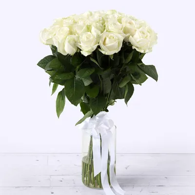 33 белые розы (60 см) – купить оптом и в розницу в Москве и Московской  области – Городская База Цветов