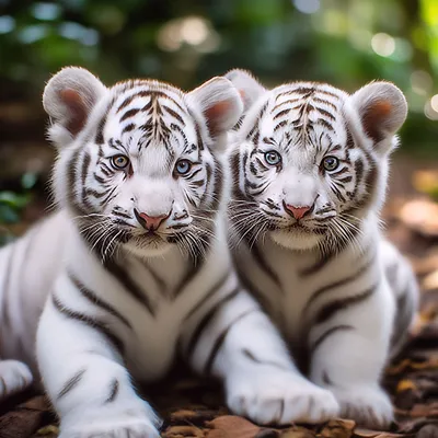 Белые тигрята, мило, реалистично 💗» — создано в Шедевруме