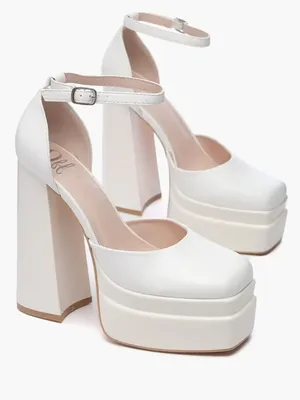 Белые туфли на платформе с высоким каблуком свадебные bratz Beagle  146432386 купить в интернет-магазине Wildberries