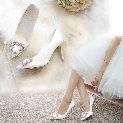 Свадебные женские белые туфли на высоком каблуке размер 36 37 38 39 40: 480  грн - свадебная обувь в Харькове, объявление №29574951 Клубок (ранее Клумба)