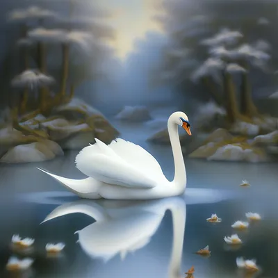 Фотообои Белый лебедь на стену. Купить фотообои №5170 в интернет-магазине  ABC-Decor
