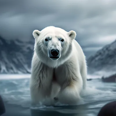 Фотообои Белый медведь на скалах артикул Anm-007 купить в Оренбург|;|9 |  интернет-магазин ArtFresco