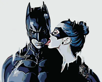 Купить картина по номерам Красиво Красим Любовь Бэтмен и Кошка, 70 х 90 см,  цены на Мегамаркет | Артикул: 600004293593