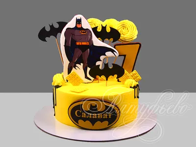 Торт Бэтмен на 7 лет 10032222 стоимостью 5 800 рублей - торты на заказ  ПРЕМИУМ-класса от КП «Алтуфьево»