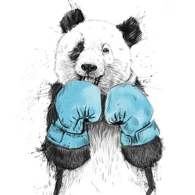 Спортсмен по боксу. рисунок тушью и акварелью | Премиум Фото