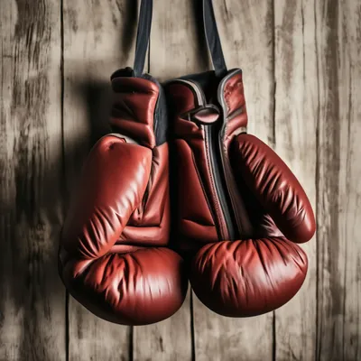 Старые боксерские перчатки висят на …» — создано в Шедевруме