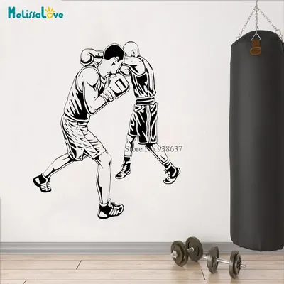 Спортивные боксерские наклейки на стену, виниловые боксерские чемпионы,  боксерские перчатки, тренировки, фитнеса, наклейки на стену, боксеры, декор  для тренажерного зала постер X650 | AliExpress
