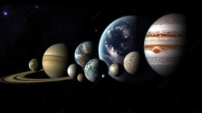 планеты солнечной системы на черном фоне с несколькими планетами на них,  космические фотографии планет фон картинки и Фото для бесплатной загрузки