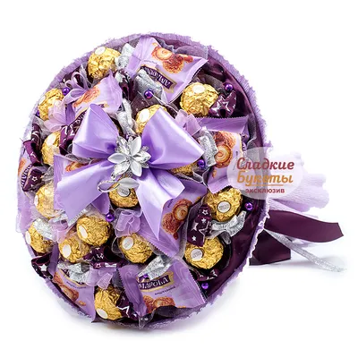 Сладкий букет из конфет в Москве для девушек на 8 марта
