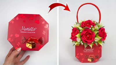 Idea: They took a box of chocolates and made a gift to a woman. Crafts for  March 8 - YouTube