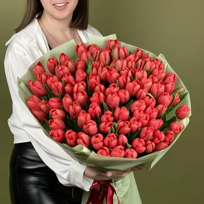 ᐉ Купить Букет тюльпанов \"Фуксия\" цена 3190 грн
