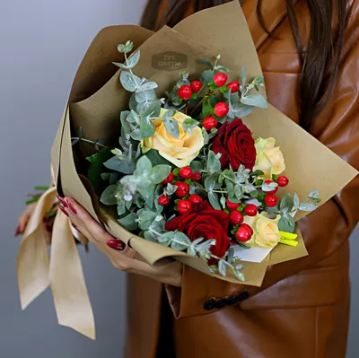 Авторский букет цветов №250 - 🌹 Цветы Новосибирск заказ: