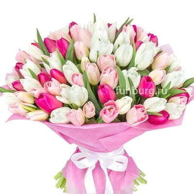 Букет с пионовидными тюльпанами и орхидеями купить в Минске - LIONflowers