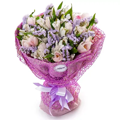 Фрезии с тюльпанами в букете - 75 шт. за 16 990 руб. | Бесплатная доставка  цветов по Москве