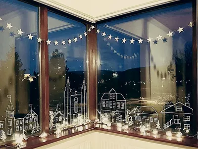 Как украсить окно на Новый год с помощью одного секретного элемента | Окна  Панорама | Дзен