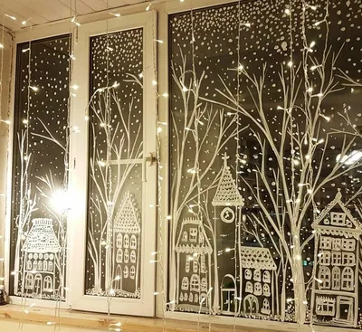 Новогодние трафареты из бумаги украшений на окна: 800 шаблонов + способы  использования