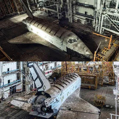 Soviet Space Shuttle 'Buran' abandoned in a hangar in Kazakhstan. : r/space