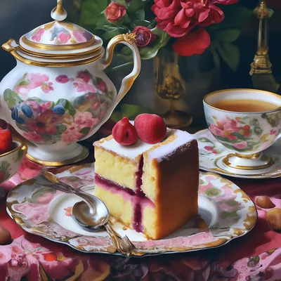 Чай с тортом | Summer desserts, Cake, Tea
