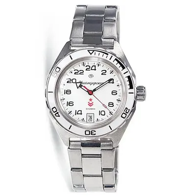 Часы Восток Командирские 650546 механические мужские часы с автоподзаводом  белый циферблат 24 часа | AliExpress