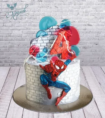 Торт Человек Паук на четыре года | Торты без глютена с человеком пауком  недорого