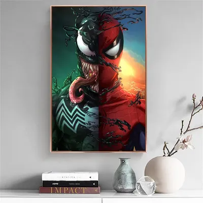Картина по номерам \"Человек паук / Веном 2\" (Marvel) (40х50) (id 113315779)