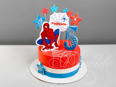 Торт Человек-паук на 5 лет 13094819 стоимостью 7 450 рублей - торты на  заказ ПРЕМИУМ-класса от КП «Алтуфьево»