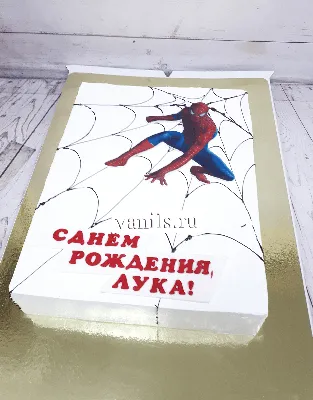 Торт на день рождения Человек Паук на заказ в СПб | Шоколадная крошка