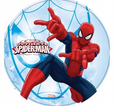 Съедобная Вафельная сахарная картинка на торт Человек-паук 006. Вафельная,  Сахарная бумага, Для меренги, Шокотрансферная бумага.