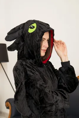 Кигуруми пижама Черная фурия, костюм для детей и взрослых