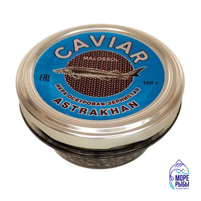 Икра черная осетровая зернистая Caviar Astrakhan 100 гр, стеклянная банка  купить по выгодной цене в СПб